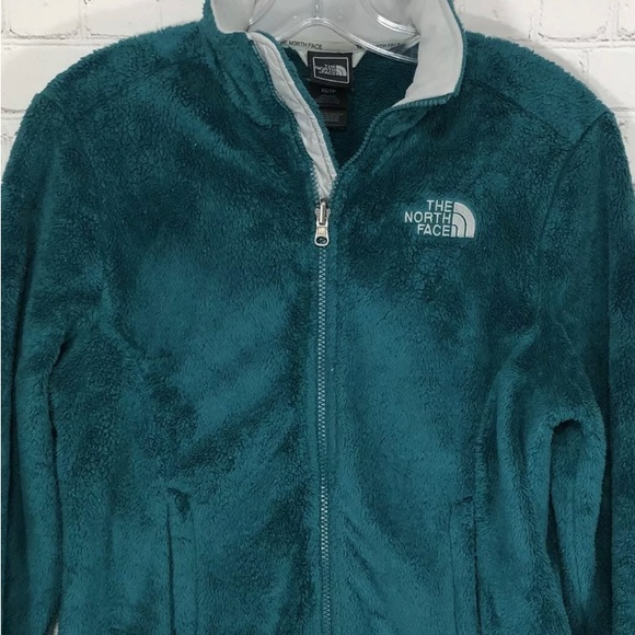 The North Face Osito Fleece Jacket Women’sBlue Teal Zip Pockets - Picture 2 of 5